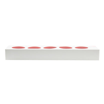 Valentino Rectangle White and Pink Paper Macaron Box - Holds 5 Macarons - 12" x 3" x 1 1/2" - 100 count box