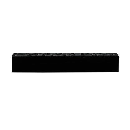Sentiero Rectangle Black Paper Macaron Box - Holds 5 Macarons - 10" x 2 1/4" x 1 1/2" - 100 count box