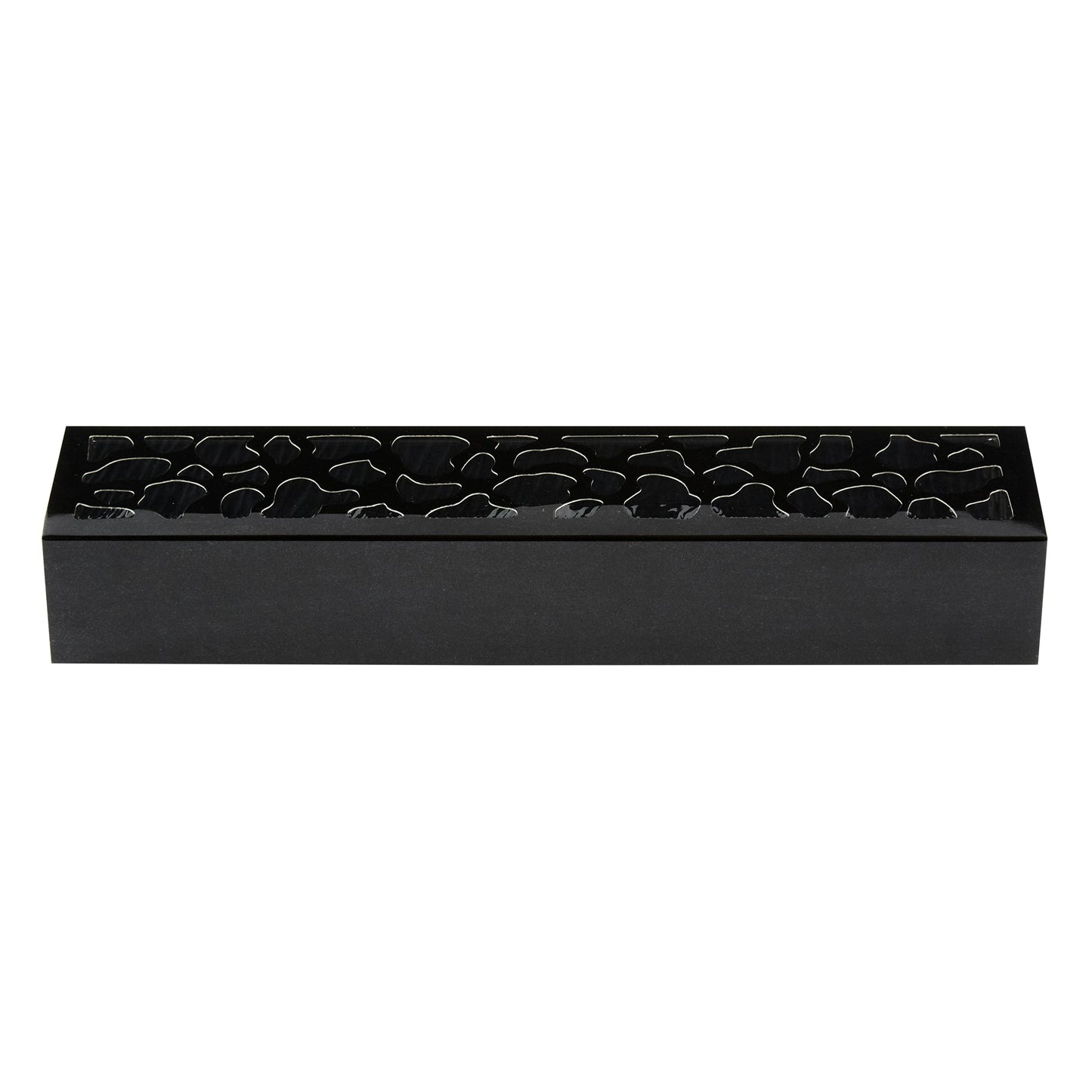 Sentiero Rectangle Black Paper Macaron Box - Holds 5 Macarons - 10" x 2 1/4" x 1 1/2" - 100 count box