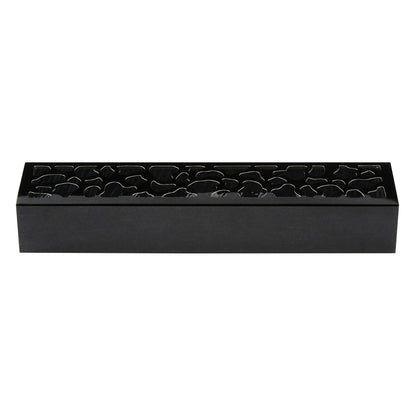 Sentiero Rectangle Black Paper Macaron Box - Holds 5 Macarons - 10" x 2 1/4" x 1 1/2" - 100 count box