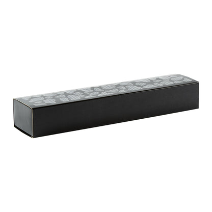 Sentiero Rectangle Black Paper Macaron Box - Holds 5 Macarons - 10" x 2 1/4" x 1 1/2" - 100 count box