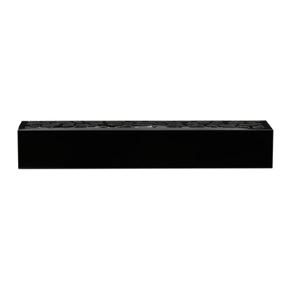 Sentiero Rectangle Black Paper Macaron Box - Holds 5 Macarons - 10" x 2 1/4" x 1 1/2" - 100 count box