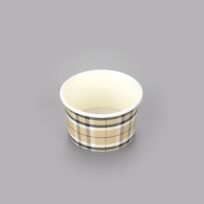 Coppetta 3 oz Round Plaid Paper To Go Cup - 3" x 3" x 1 3/4" - 200 count box