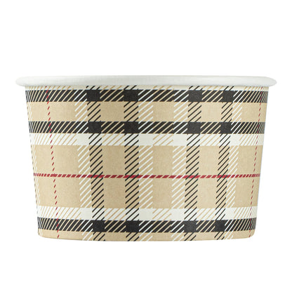Coppetta 3 oz Round Plaid Paper To Go Cup - 3" x 3" x 1 3/4" - 200 count box