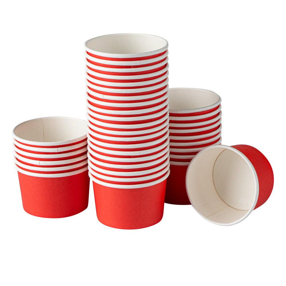 Coppetta 3 oz Round Red Paper To Go Cup - 3" x 3" x 1 3/4" - 50 count box