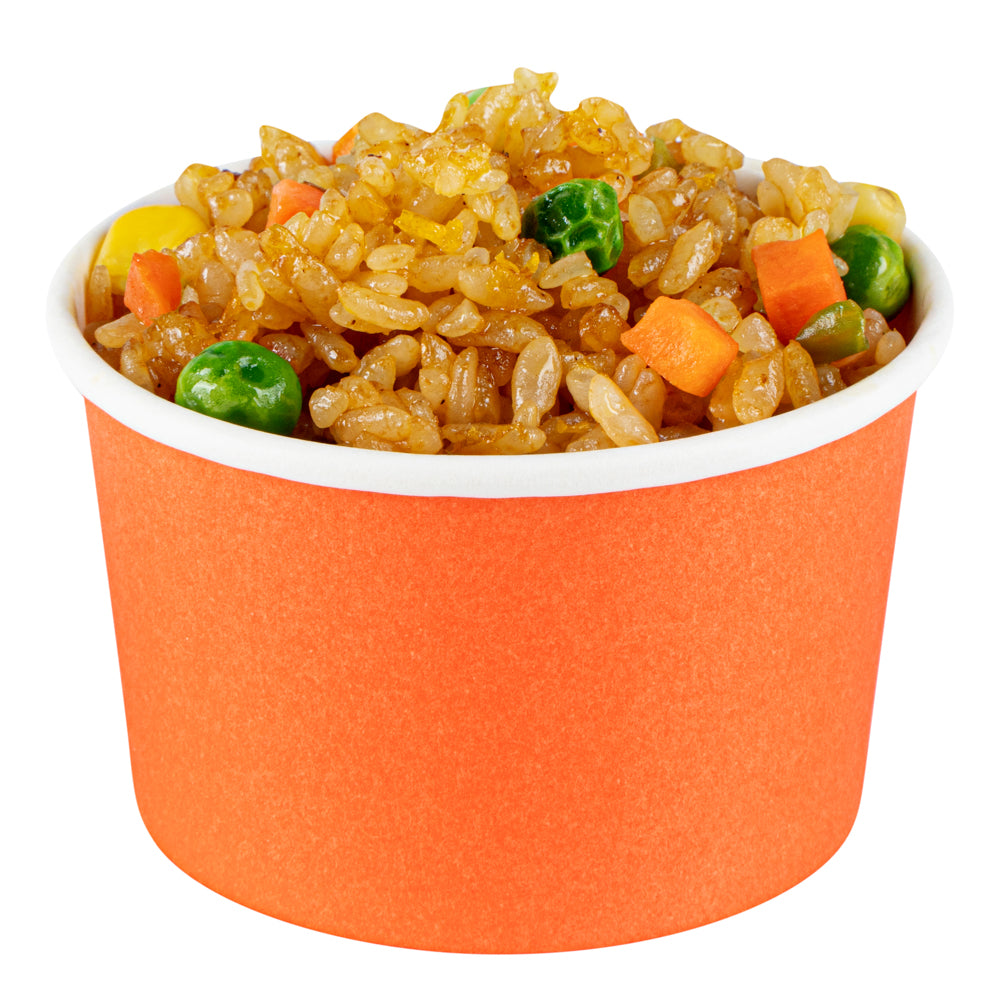 Coppetta 3 oz Round Tangerine Orange Paper To Go Cup - 3" x 3" x 1 3/4" - 50 count box