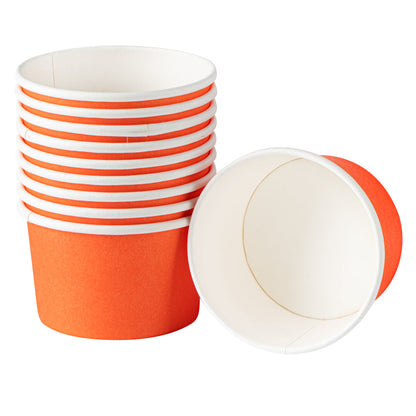Coppetta 3 oz Round Tangerine Orange Paper To Go Cup - 3" x 3" x 1 3/4" - 200 count box