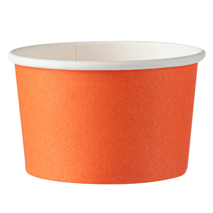 Coppetta 3 oz Round Tangerine Orange Paper To Go Cup - 3" x 3" x 1 3/4" - 200 count box
