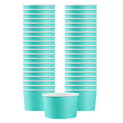 Coppetta 3 oz Round Turquoise Paper To Go Cup - 3" x 3" x 1 3/4" - 50 count box