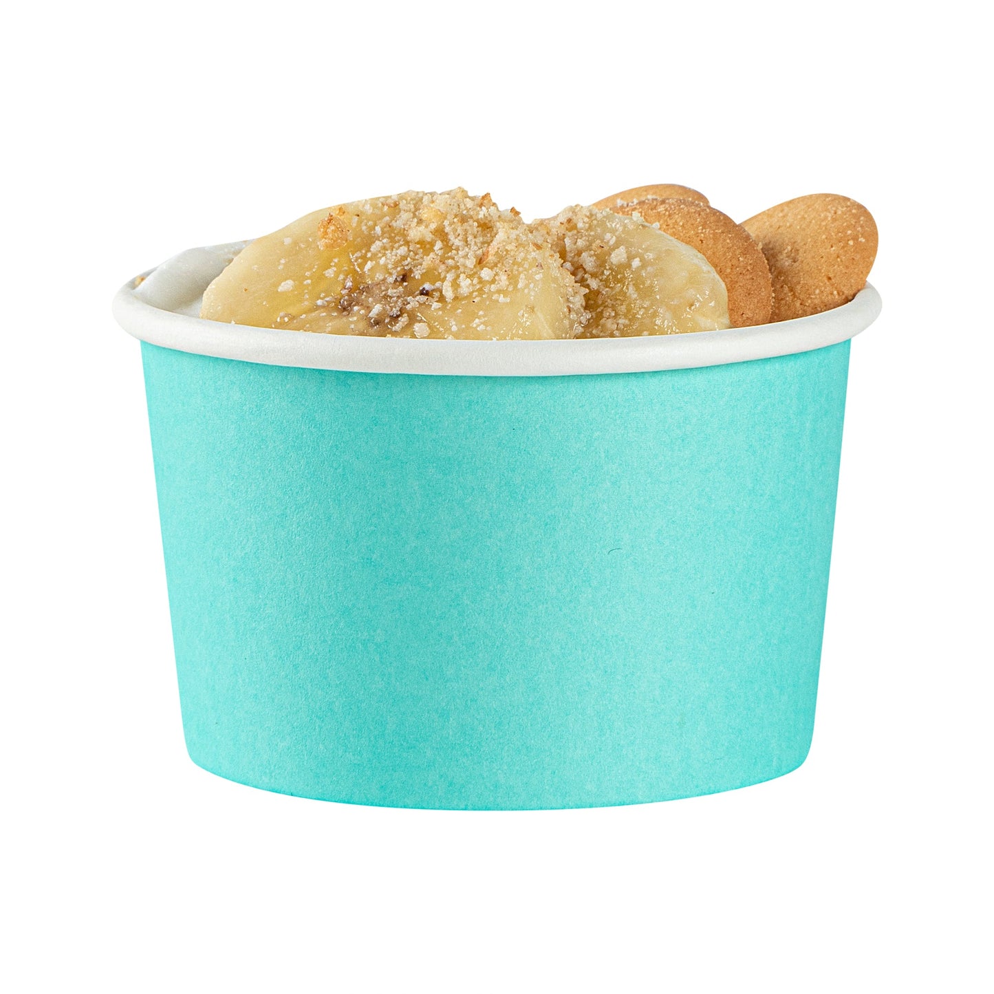 Coppetta 3 oz Round Turquoise Paper To Go Cup - 3" x 3" x 1 3/4" - 50 count box