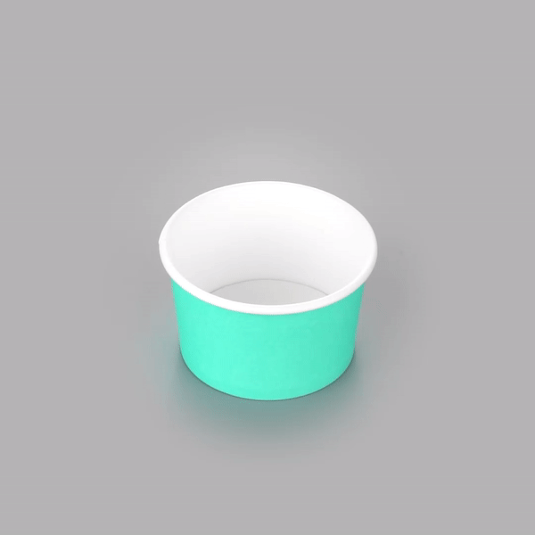 Coppetta 3 oz Round Turquoise Paper To Go Cup - 3" x 3" x 1 3/4" - 50 count box