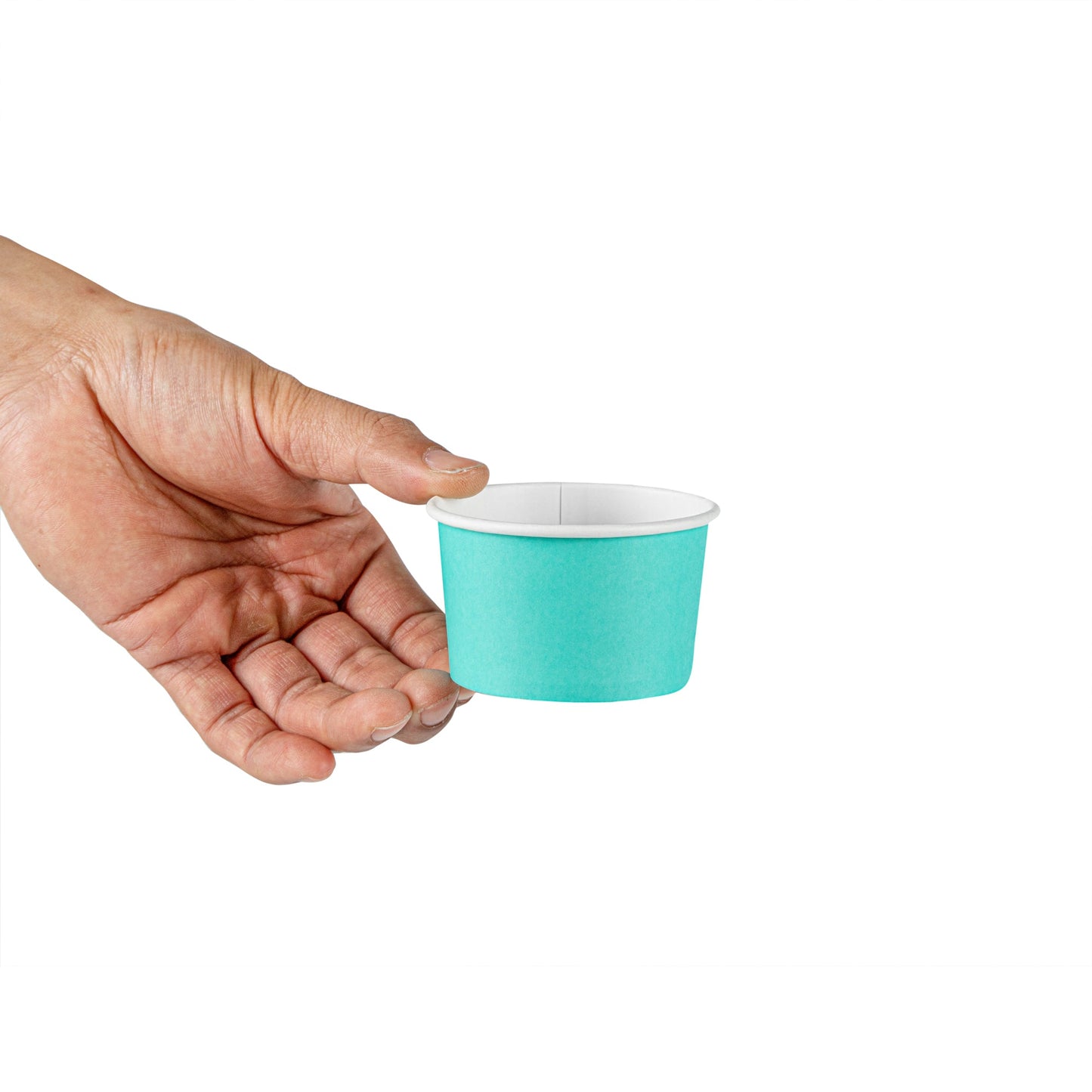 Coppetta 3 oz Round Turquoise Paper To Go Cup - 3" x 3" x 1 3/4" - 200 count box