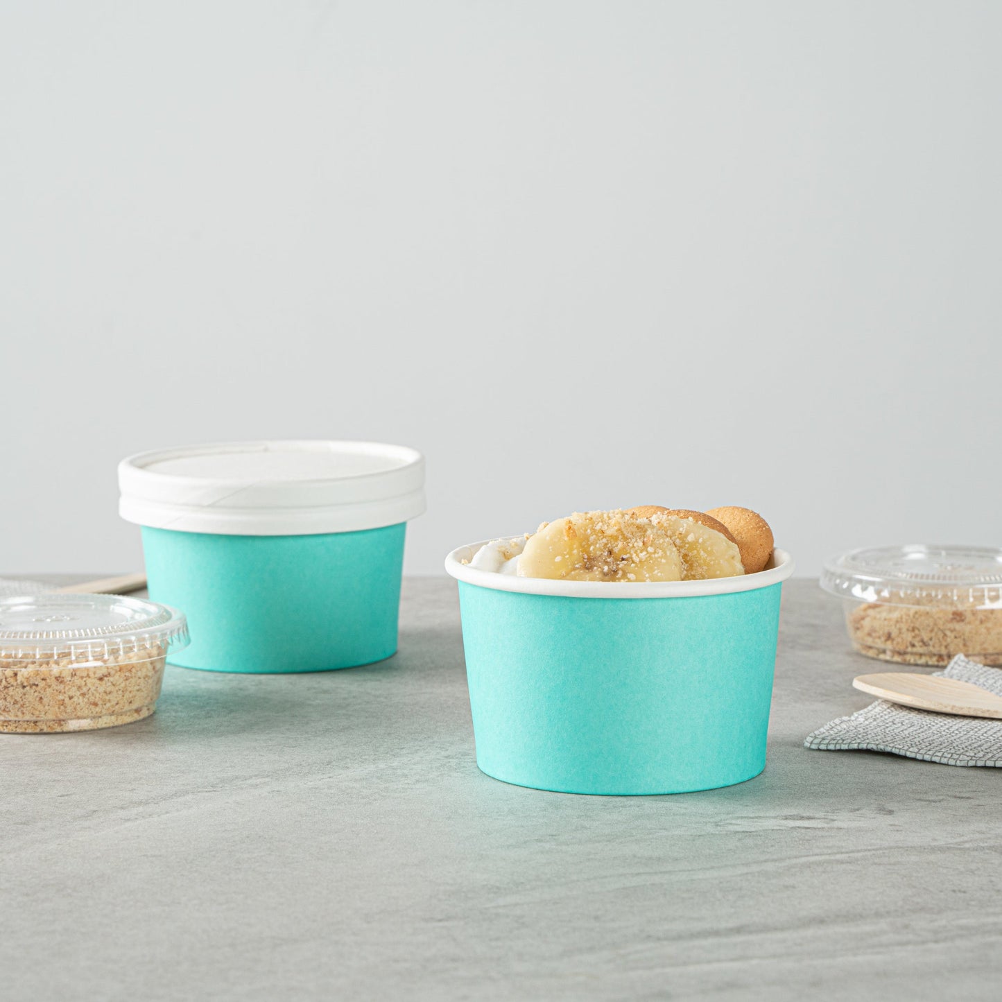Coppetta 3 oz Round Turquoise Paper To Go Cup - 3" x 3" x 1 3/4" - 200 count box
