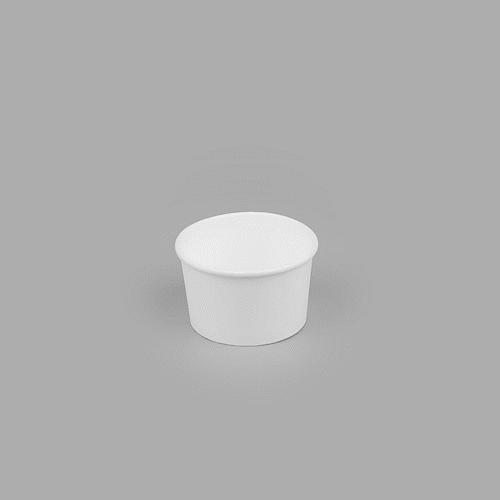 Coppetta 3 oz Round White Paper To Go Cup - 3" x 3" x 1 3/4" - 50 count box