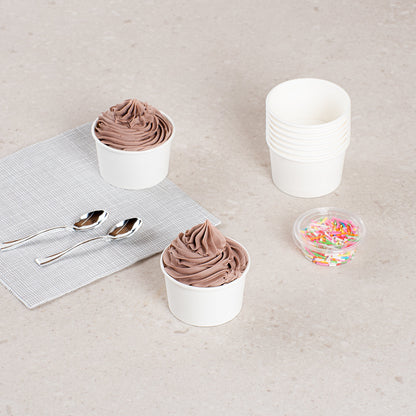 Coppetta 3 oz Round White Paper To Go Cup - 3" x 3" x 1 3/4" - 200 count box