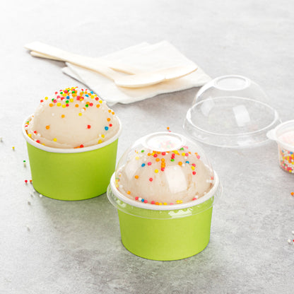 Coppetta Round Clear Plastic To Go Cup Dome Lid - Fits 3 oz - 50 count box