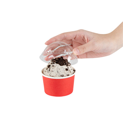 Coppetta Round Clear Plastic To Go Cup Dome Lid - Fits 3 oz - 50 count box