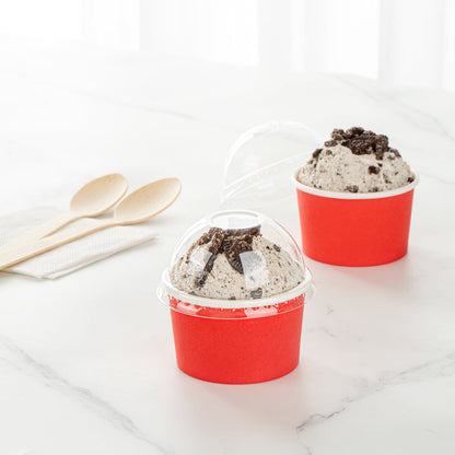 Coppetta Round Clear Plastic To Go Cup Dome Lid - Fits 3 oz - 50 count box