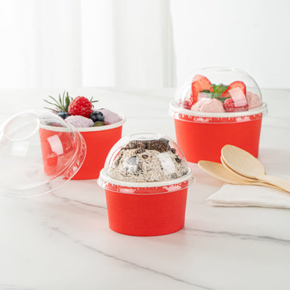 Coppetta Round Clear Plastic To Go Cup Dome Lid - Fits 3 oz - 200 count box