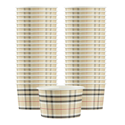 Coppetta 5 oz Round Plaid Paper To Go Cup - 3 1/4" x 3 1/4" x 2" - 200 count box