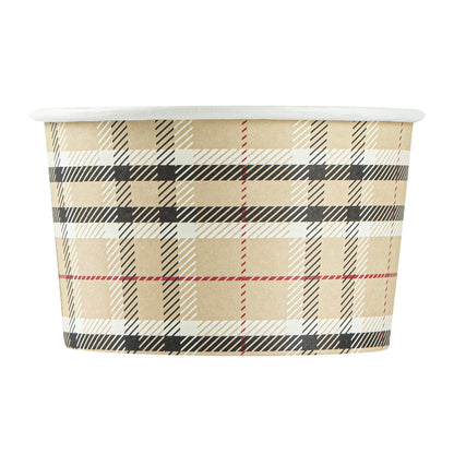 Coppetta 5 oz Round Plaid Paper To Go Cup - 3 1/4" x 3 1/4" x 2" - 50 count box