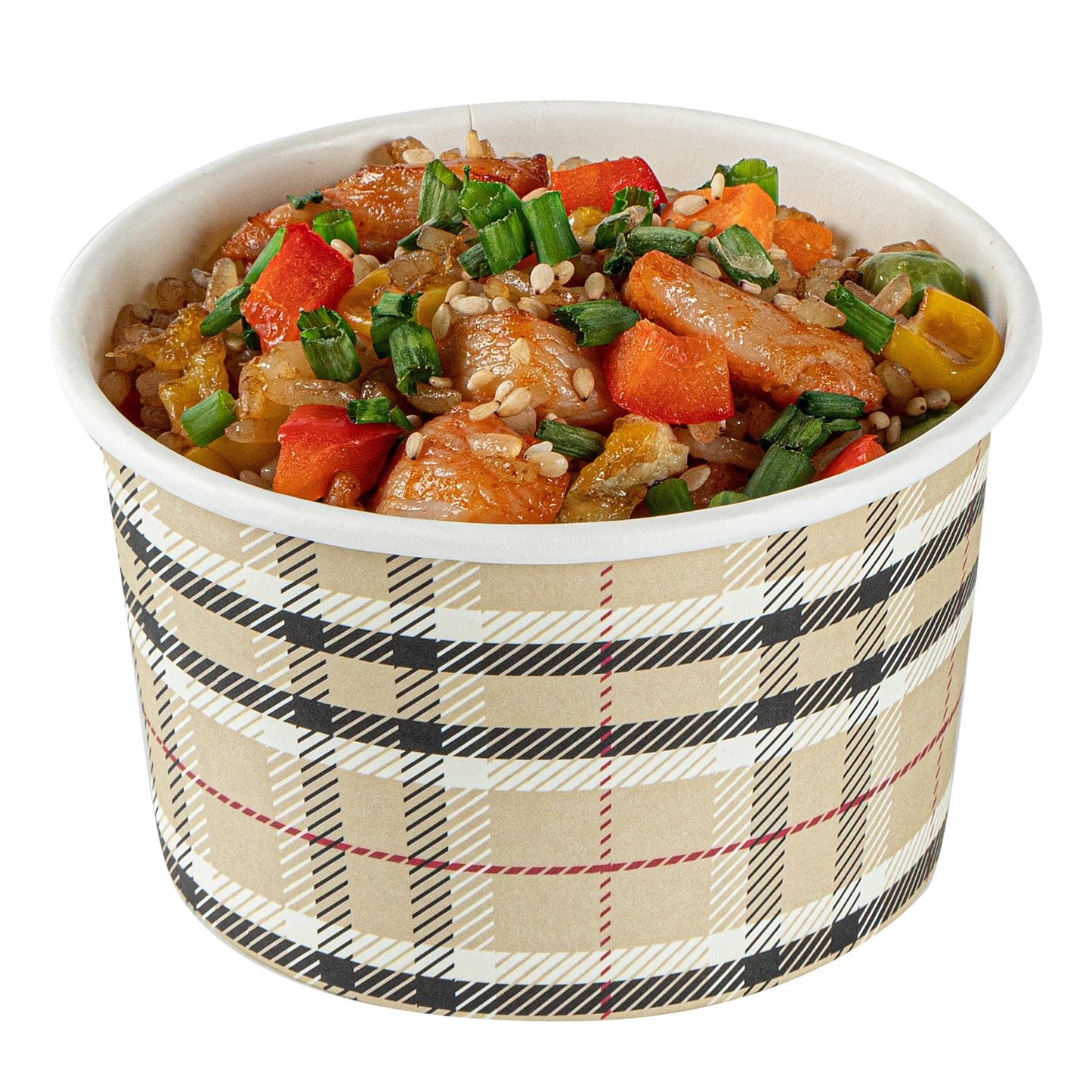 Coppetta 5 oz Round Plaid Paper To Go Cup - 3 1/4" x 3 1/4" x 2" - 200 count box