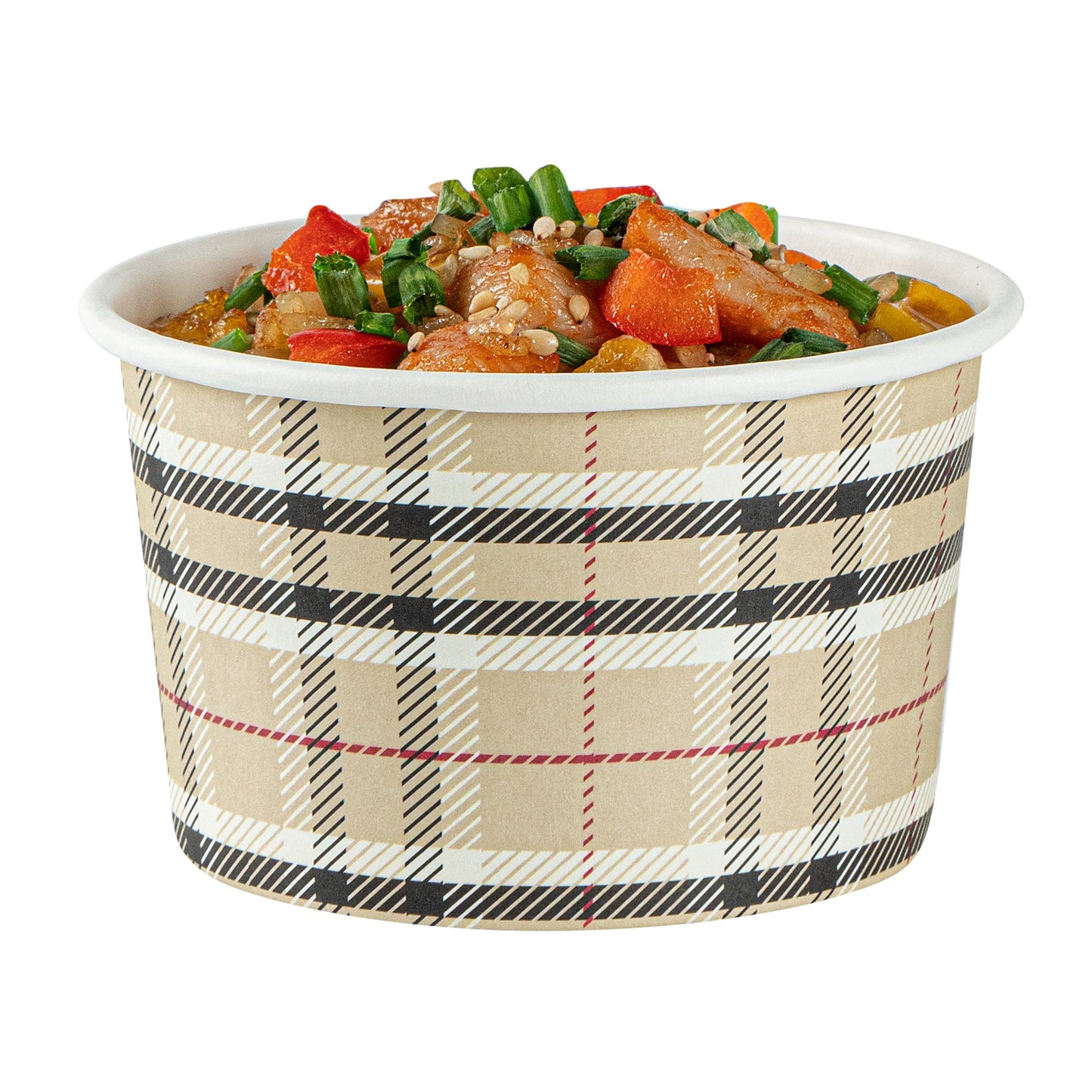Coppetta 5 oz Round Plaid Paper To Go Cup - 3 1/4" x 3 1/4" x 2" - 200 count box