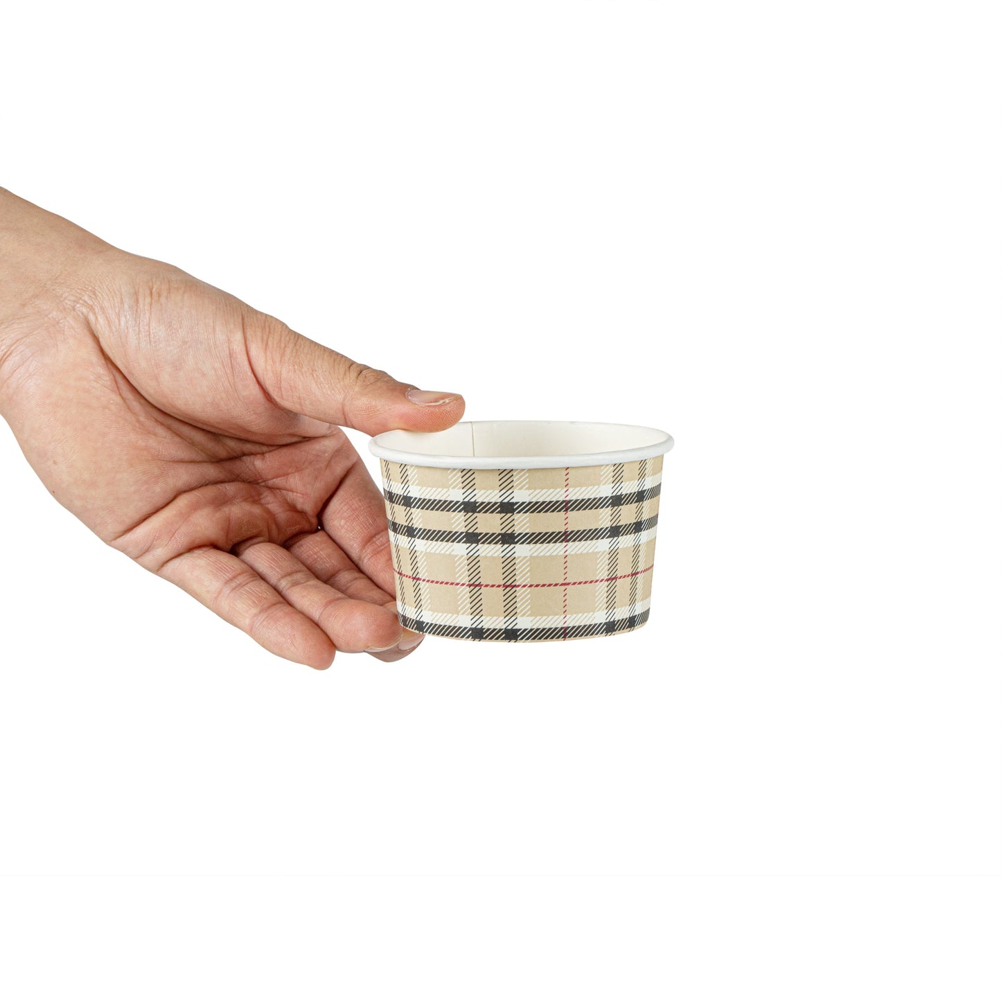 Coppetta 5 oz Round Plaid Paper To Go Cup - 3 1/4" x 3 1/4" x 2" - 200 count box