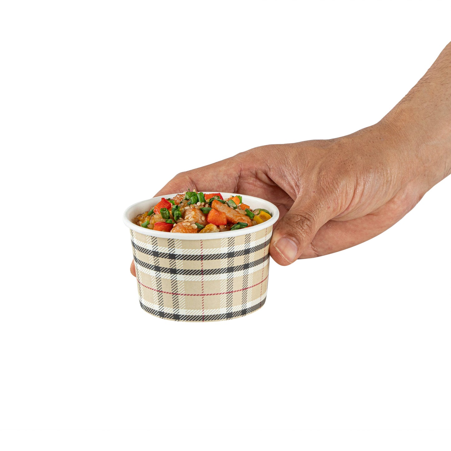 Coppetta 5 oz Round Plaid Paper To Go Cup - 3 1/4" x 3 1/4" x 2" - 200 count box