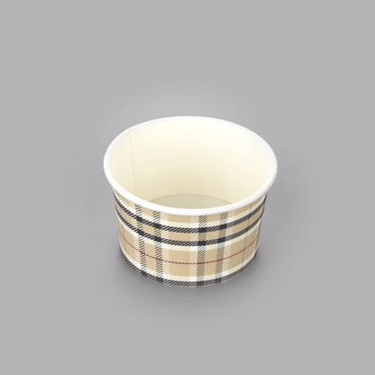 Coppetta 5 oz Round Plaid Paper To Go Cup - 3 1/4" x 3 1/4" x 2" - 200 count box