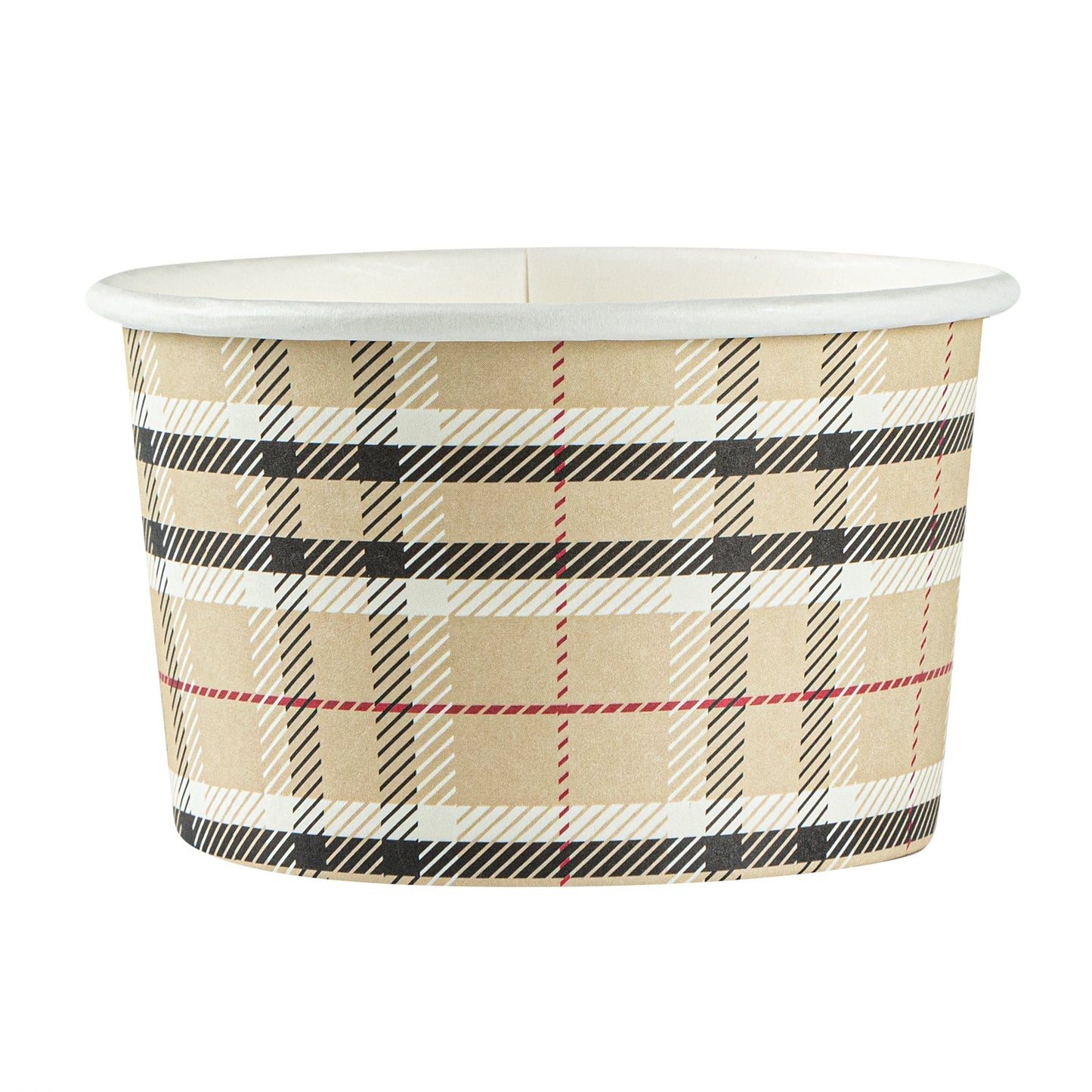 Coppetta 5 oz Round Plaid Paper To Go Cup - 3 1/4" x 3 1/4" x 2" - 200 count box