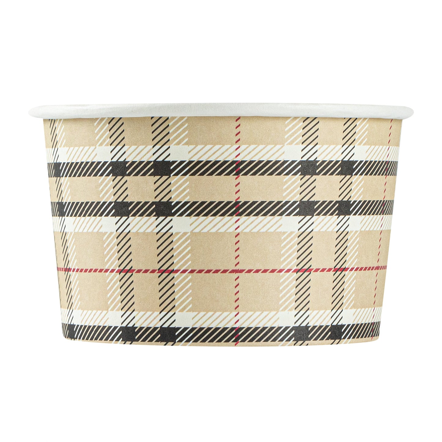Coppetta 5 oz Round Plaid Paper To Go Cup - 3 1/4" x 3 1/4" x 2" - 200 count box