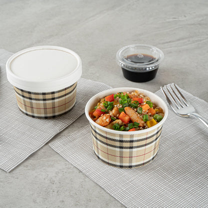 Coppetta 5 oz Round Plaid Paper To Go Cup - 3 1/4" x 3 1/4" x 2" - 200 count box