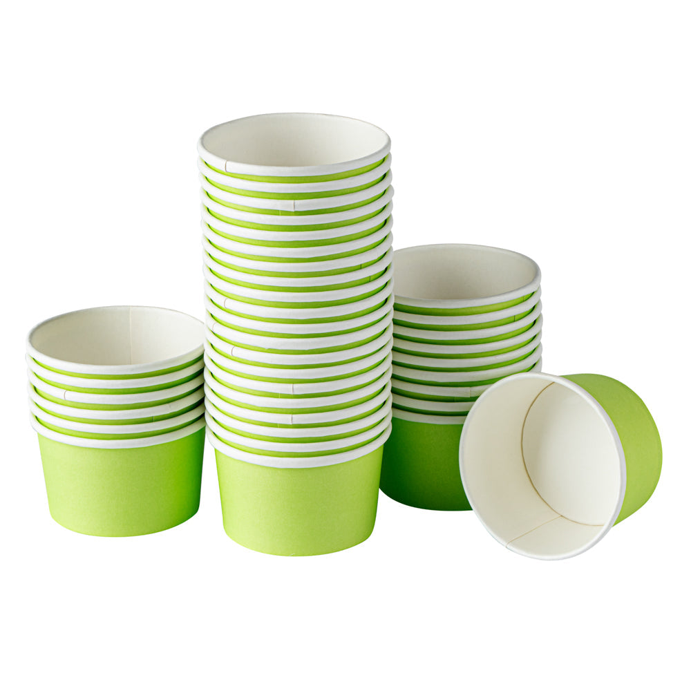 Coppetta 5 oz Round Eco Green Paper To Go Cup - 3 1/4" x 3 1/4" x 2" - 50 count box