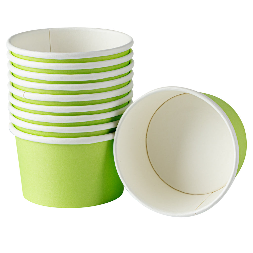 Coppetta 5 oz Round Eco Green Paper To Go Cup - 3 1/4" x 3 1/4" x 2" - 50 count box