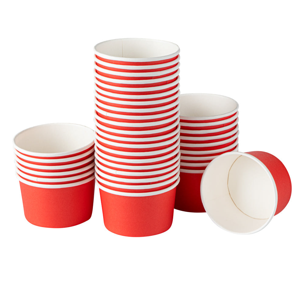 Coppetta 5 oz Round Red Paper To Go Cup - 3 1/4" x 3 1/4" x 2" - 50 count box