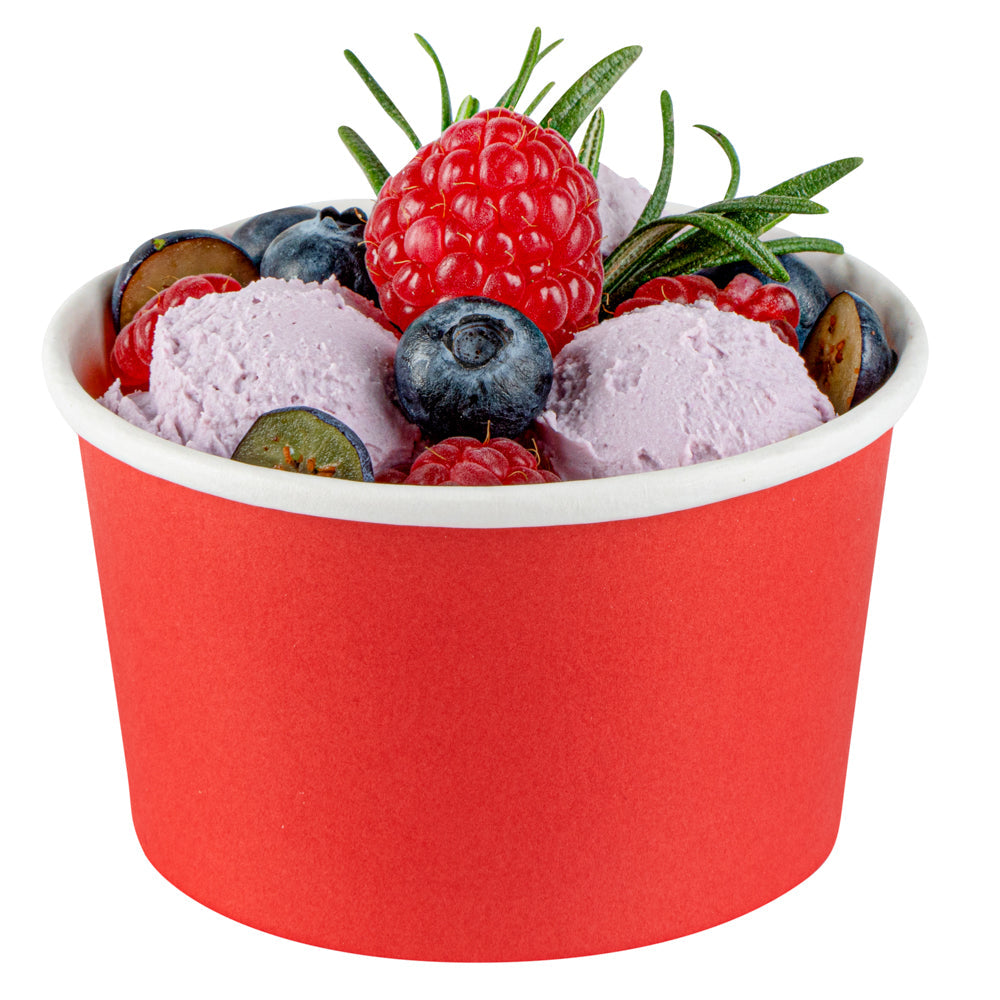 Coppetta 5 oz Round Red Paper To Go Cup - 3 1/4" x 3 1/4" x 2" - 50 count box