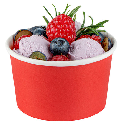 Coppetta 5 oz Round Red Paper To Go Cup - 3 1/4" x 3 1/4" x 2" - 50 count box