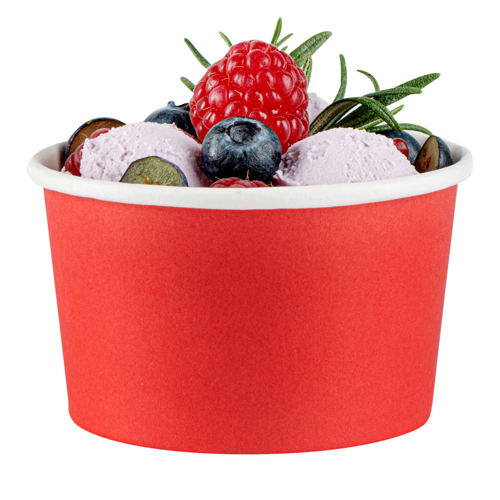 Coppetta 5 oz Round Red Paper To Go Cup - 3 1/4" x 3 1/4" x 2" - 50 count box