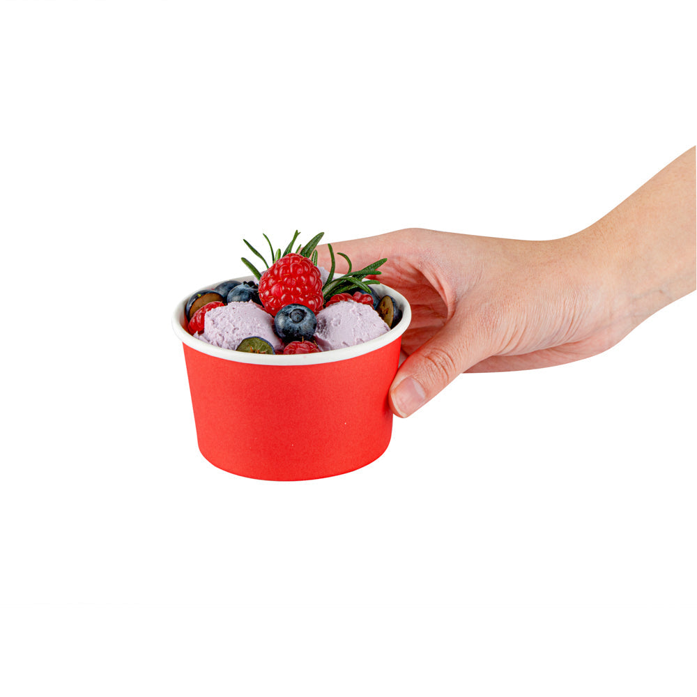 Coppetta 5 oz Round Red Paper To Go Cup - 3 1/4" x 3 1/4" x 2" - 50 count box