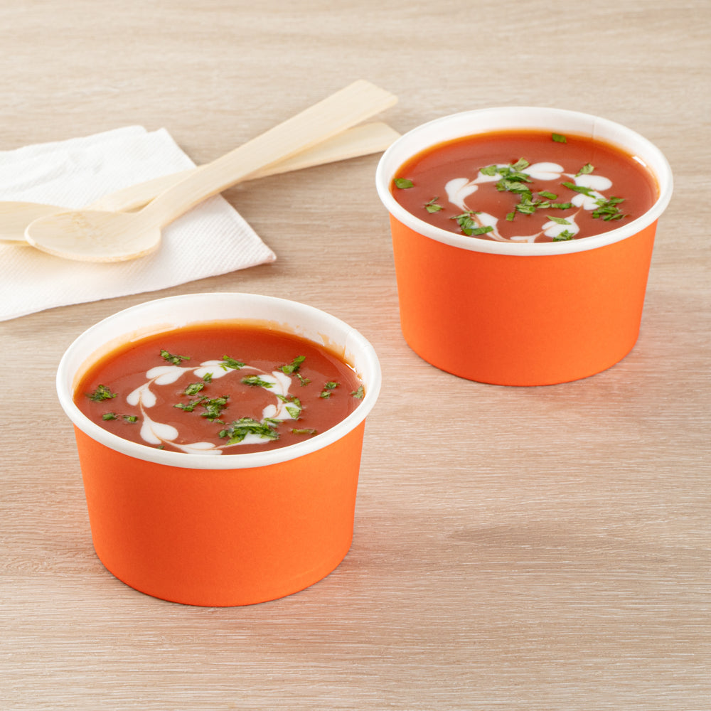 Coppetta 5 oz Round Tangerine Orange Paper To Go Cup - 3 1/4" x 3 1/4" x 2" - 200 count box