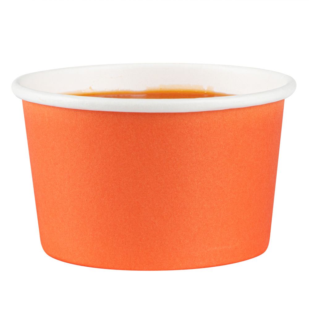 Coppetta 5 oz Round Tangerine Orange Paper To Go Cup - 3 1/4" x 3 1/4" x 2" - 200 count box
