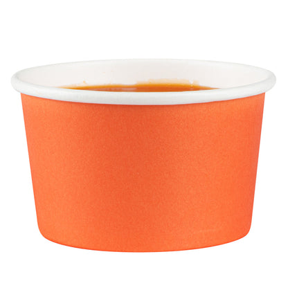 Coppetta 5 oz Round Tangerine Orange Paper To Go Cup - 3 1/4" x 3 1/4" x 2" - 200 count box