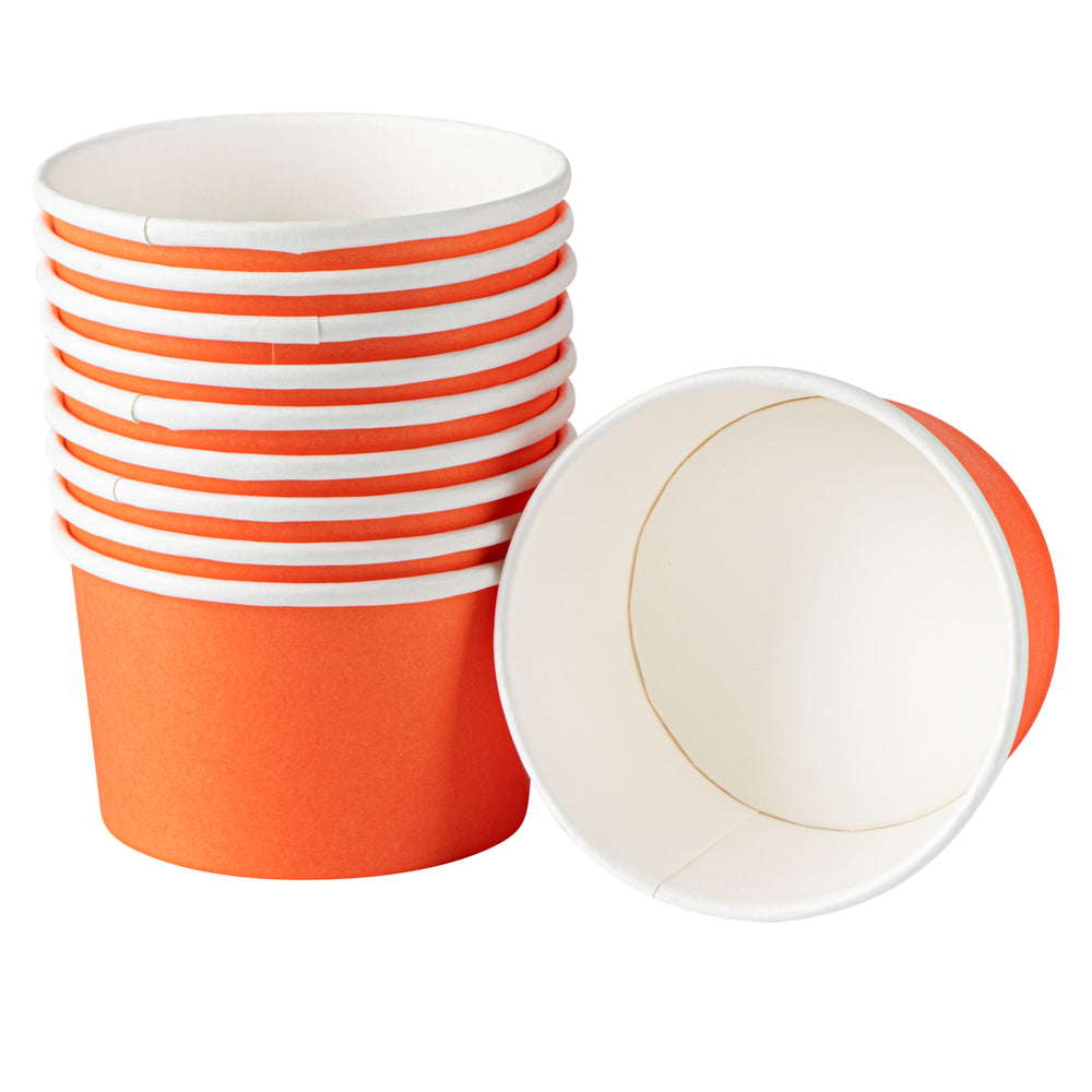 Coppetta 5 oz Round Tangerine Orange Paper To Go Cup - 3 1/4" x 3 1/4" x 2" - 200 count box
