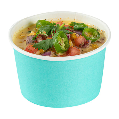 Coppetta 5 oz Round Turquoise Paper To Go Cup - 3 1/4" x 3 1/4" x 2" - 50 count box