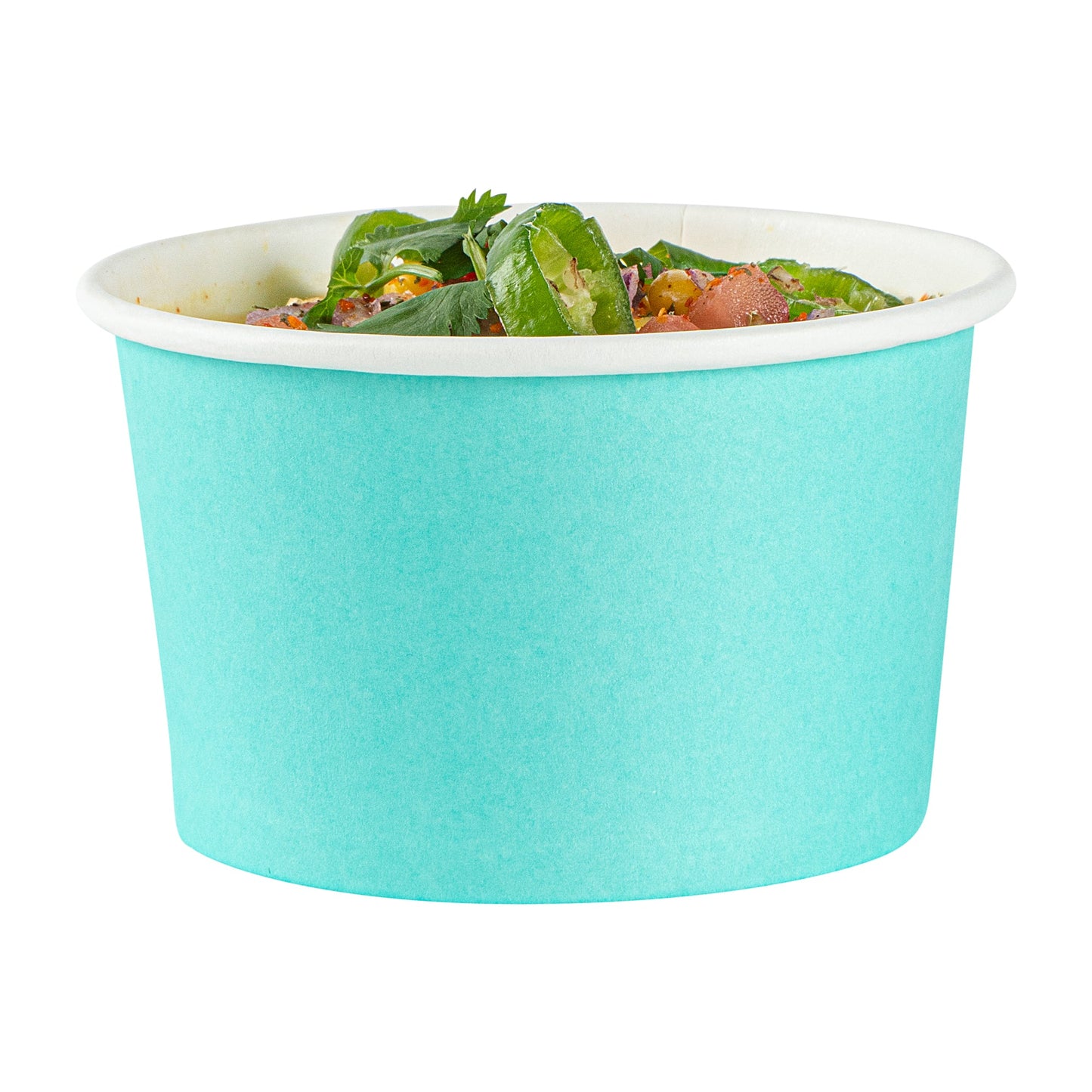 Coppetta 5 oz Round Turquoise Paper To Go Cup - 3 1/4" x 3 1/4" x 2" - 50 count box
