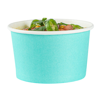 Coppetta 5 oz Round Turquoise Paper To Go Cup - 3 1/4" x 3 1/4" x 2" - 50 count box