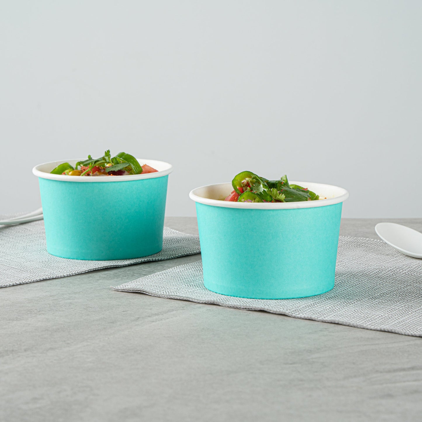 Coppetta 5 oz Round Turquoise Paper To Go Cup - 3 1/4" x 3 1/4" x 2" - 50 count box