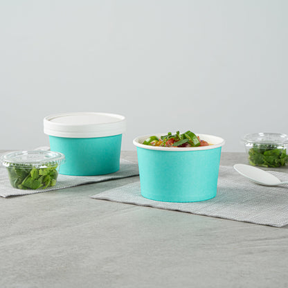 Coppetta 5 oz Round Turquoise Paper To Go Cup - 3 1/4" x 3 1/4" x 2" - 200 count box