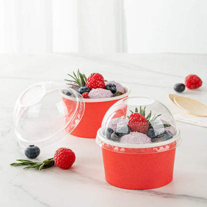 Coppetta Round Clear Plastic To Go Cup Dome Lid - Fits 5 oz - 50 count box